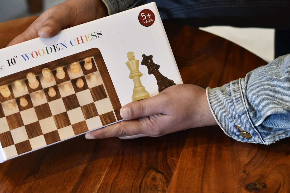 10″ Travel Folding Magnetic Chess Set – Sheesham & Maple Wood