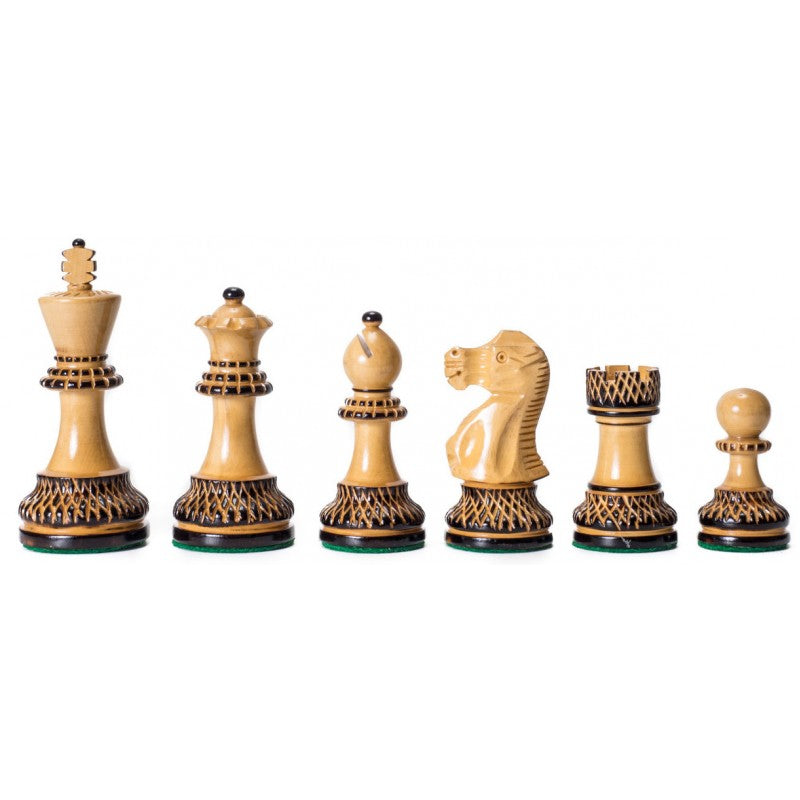 Classic Staunton Burnt 3.75" Chess Pieces – Lacquer Finish