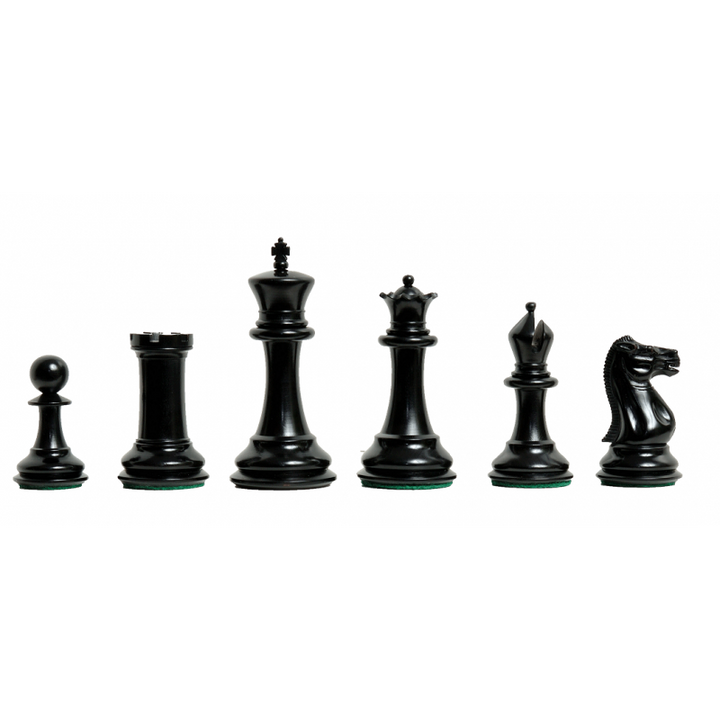 1851 Morphy Antique Reproduction Chess Pieces – Ebony & Antiqued Boxwood, 4.4" King