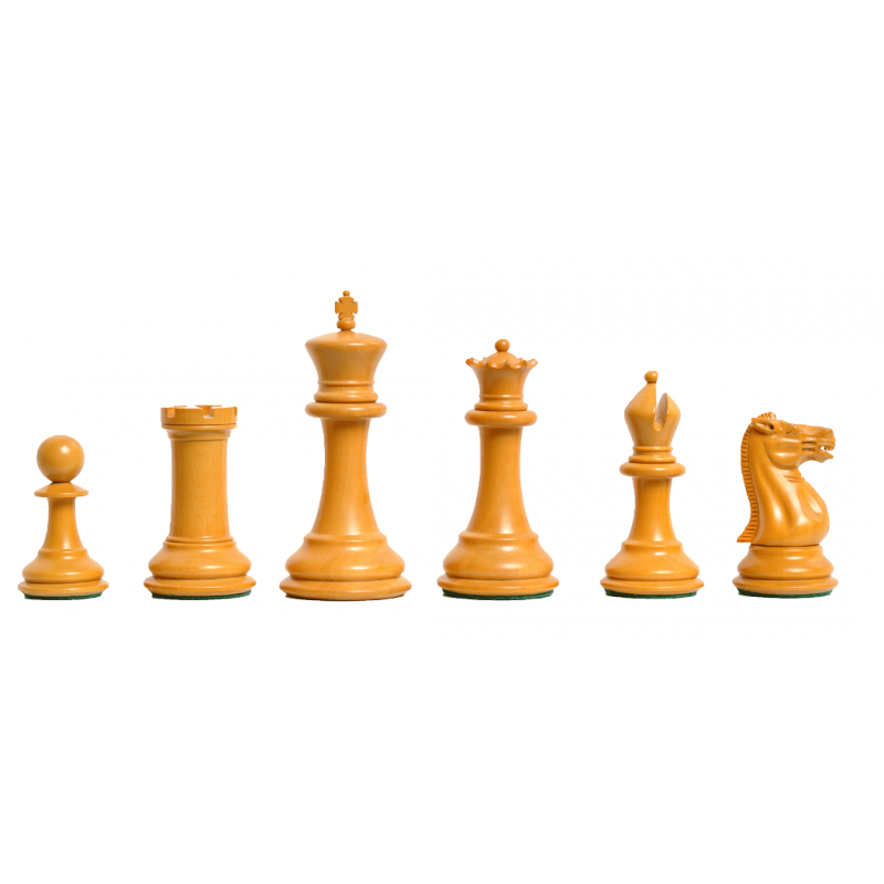 1851 Morphy Antique Reproduction Chess Pieces – Ebony & Antiqued Boxwood, 4.4" King