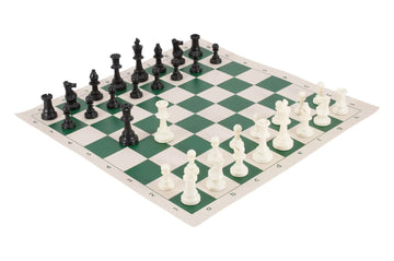 Regulation Tournament Chess Pieces and Chess Board Combo - SOLID PLASTIC