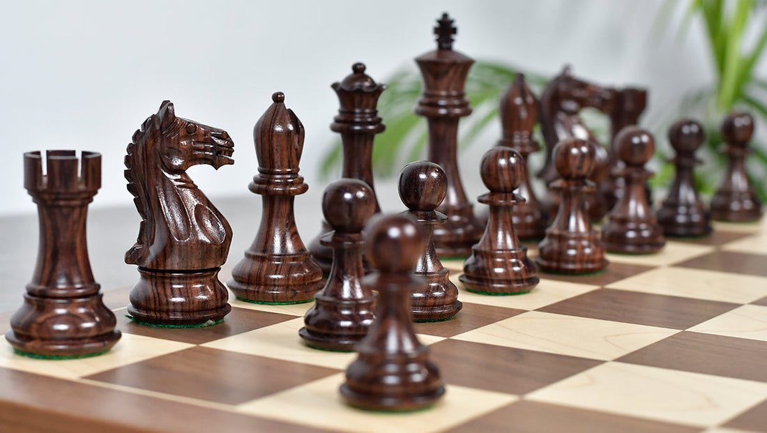 Fierce Knight Staunton Set – 4.1” King, Rosewood & Boxwood