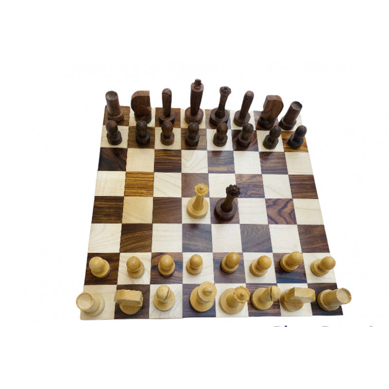 Berliner Chess Set 3.9" – Acacia Pieces with 16" Sheesham/Maple Board