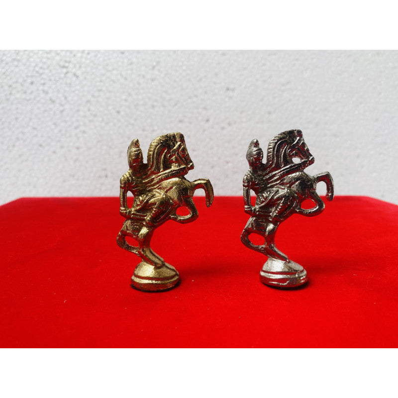 14″ Brass Figure Metal Chess Set – Hand-Carved Soviet Style