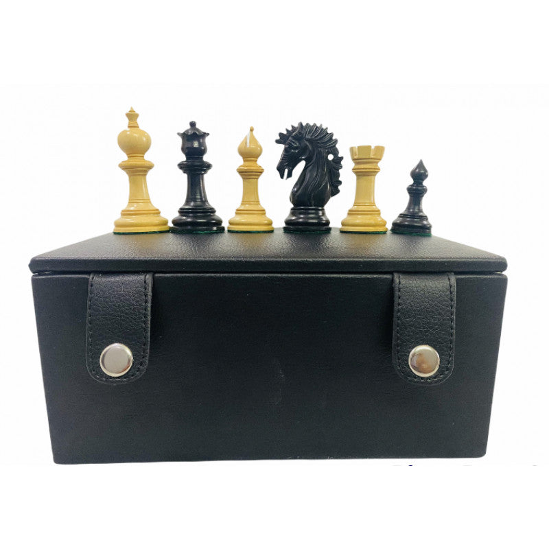 Camelot Chess Set 3.25" – Ebony Pieces with 19" Board & Storage Box