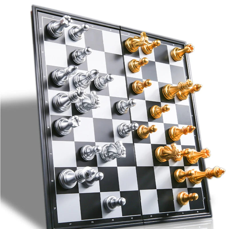 Medieval Folding Classic Chess Set With Chessboard