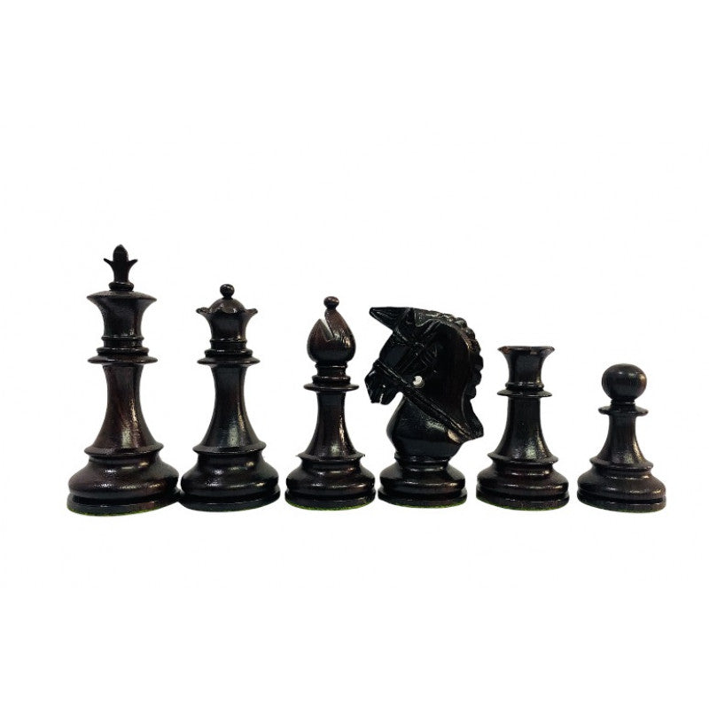 4" Royal Bridal Knight Chess Pieces – Rosewood & Boxwood Triple Weighted