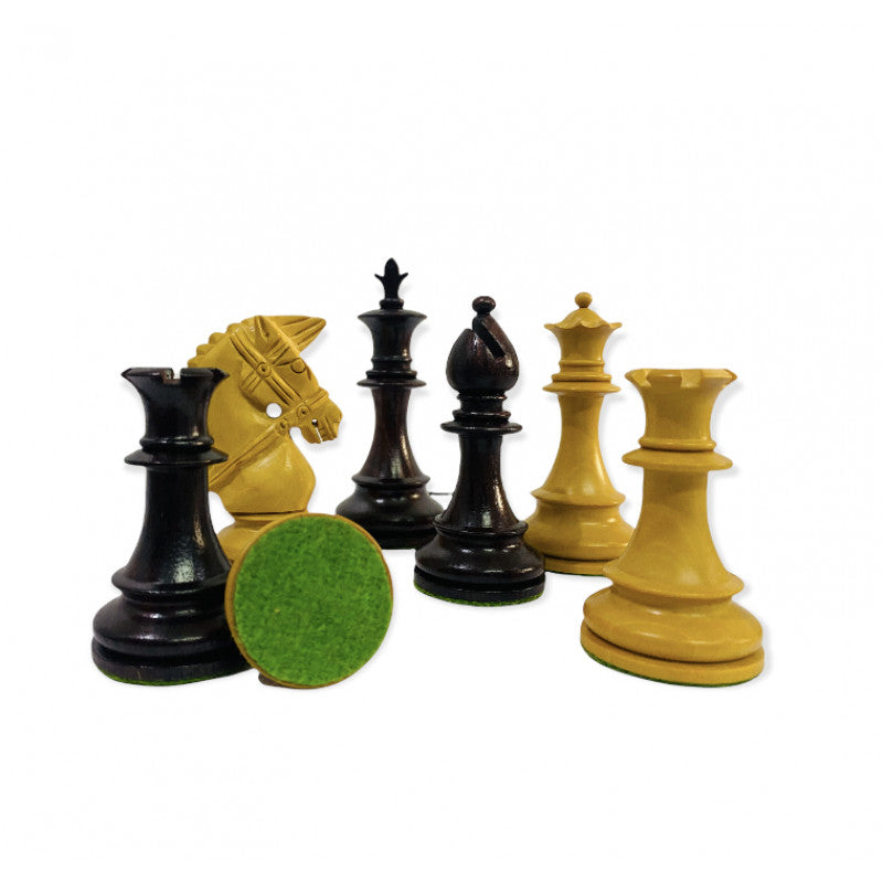 4" Royal Bridal Knight Chess Pieces – Rosewood & Boxwood Triple Weighted