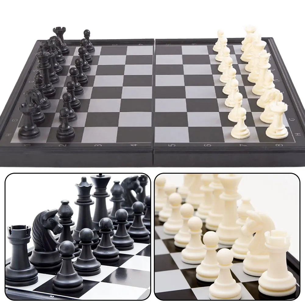 Folding Magnetic Chess Board 19.5×19.5 cm – Portable Plastic Travel Game