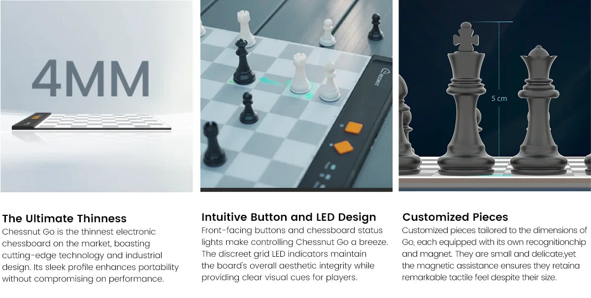 Ultimate Portable Travel Electronic Chessboard ((Grey))
