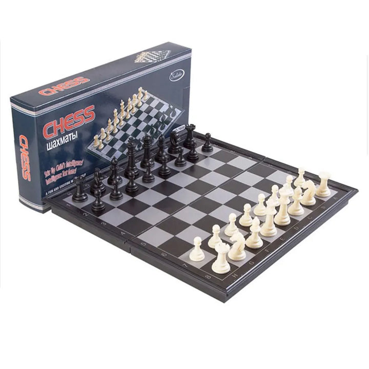Folding Magnetic Chess Board 19.5×19.5 cm – Portable Plastic Travel Game