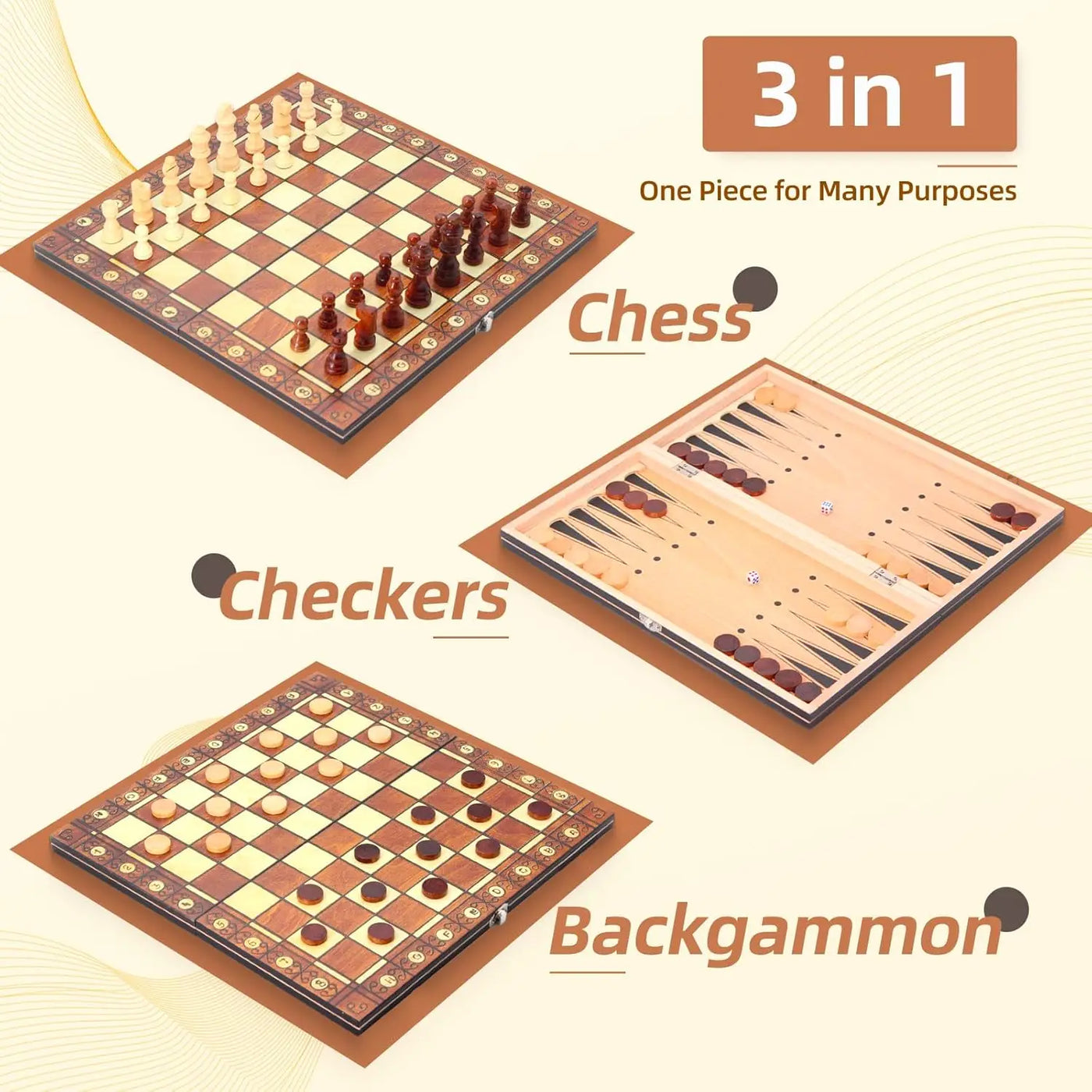 3-in-1 Magnetic Game Set Mid-Range Digital Chess Clock