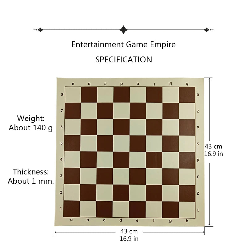 High Quality Portable Rolled PVC Leather Soft Chessboard 43*43cm