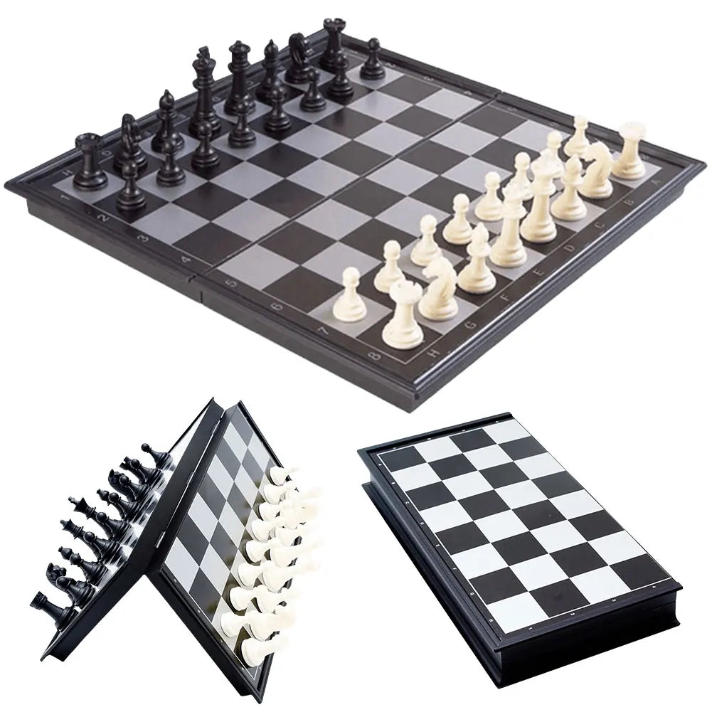 Folding Magnetic Chess Board 19.5×19.5 cm – Portable Plastic Travel Game