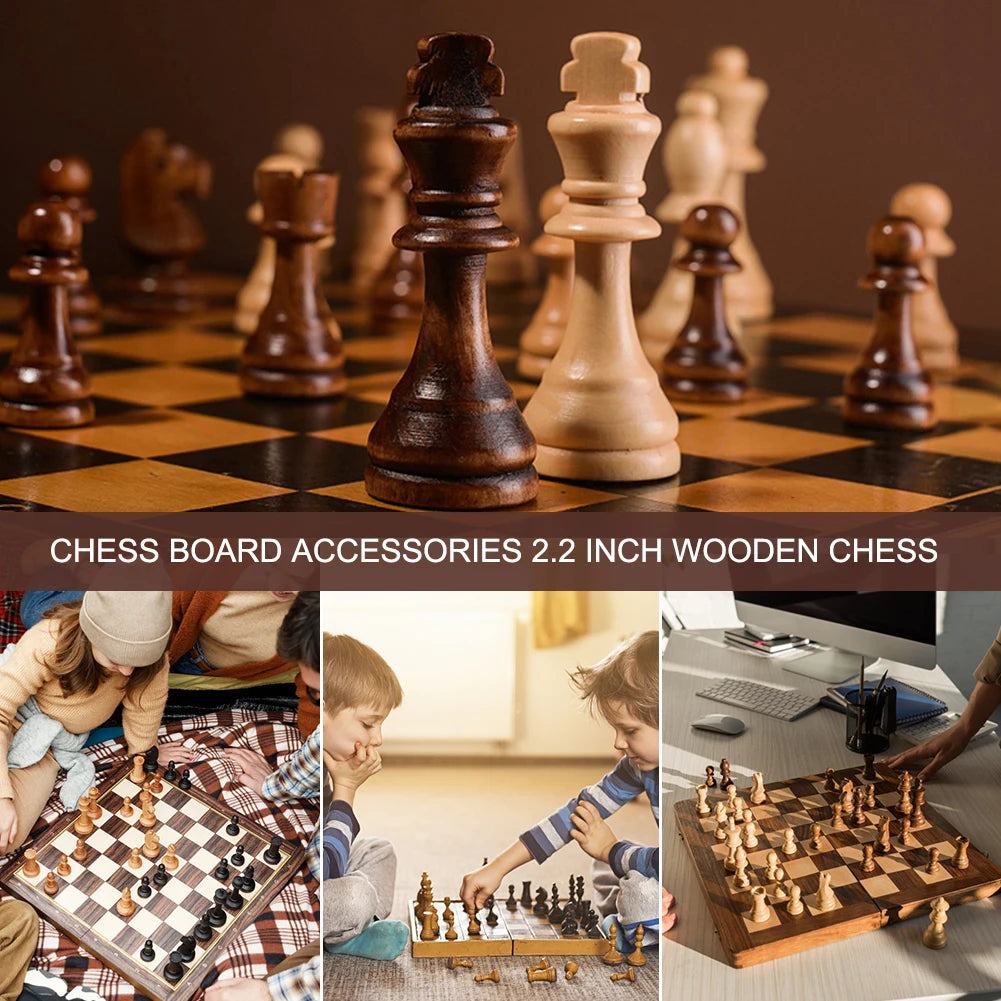 Wooden Chessmen Standard Tournamen Staunton 2.2in King Figures