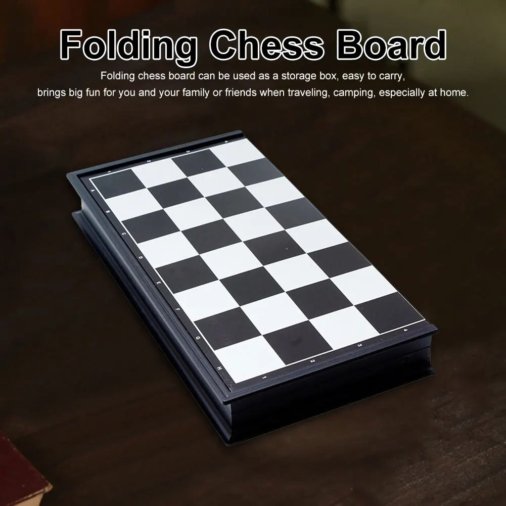 Folding Magnetic Chess Board 19.5×19.5 cm – Portable Plastic Travel Game