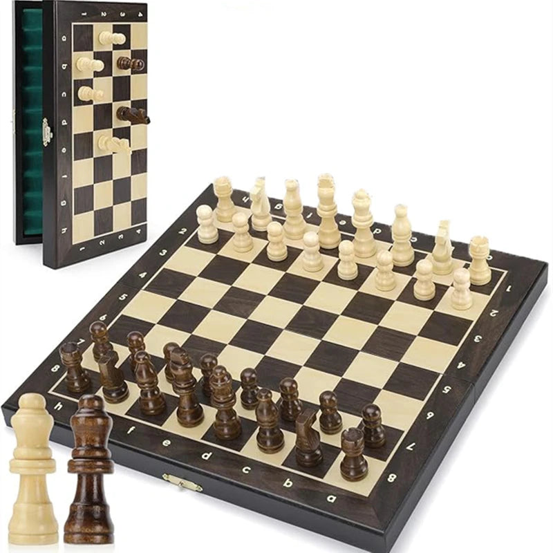 Travel Portable Chess 30/12 inch Wooden Chess Folding Board