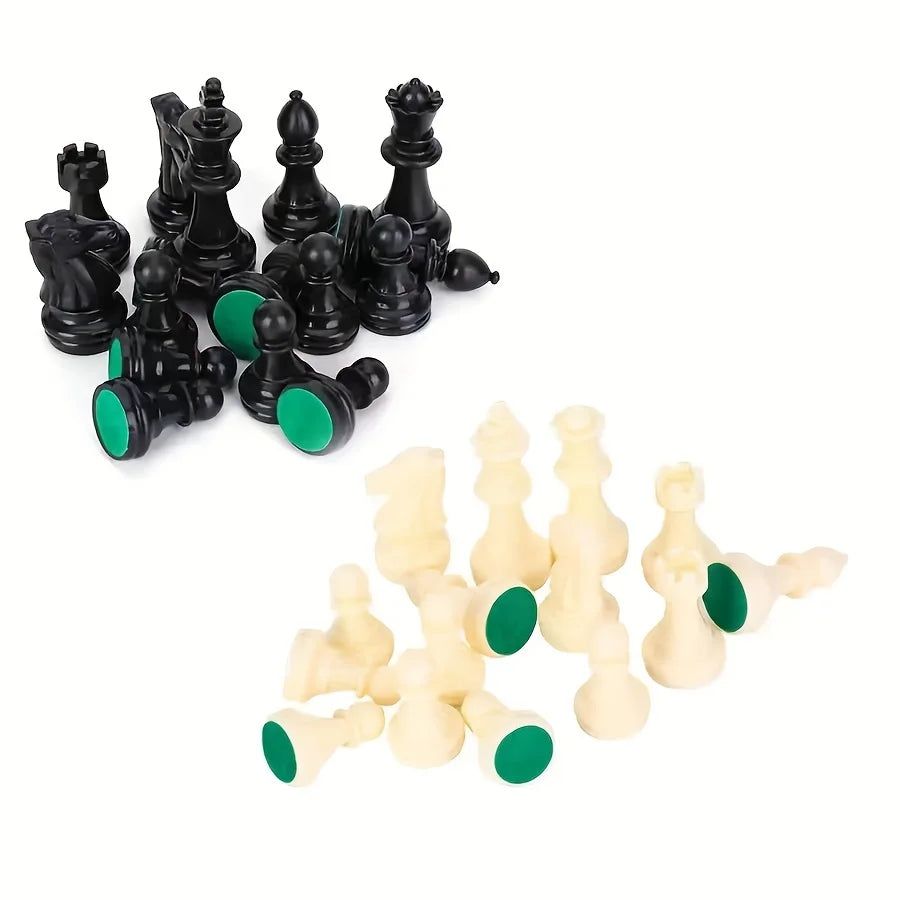 Tournament Size Plastic Chess Pieces Set 9.7cm King