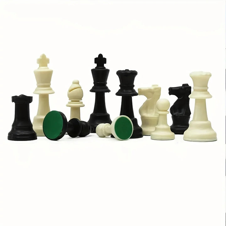 Tournament Size Plastic Chess Pieces Set 9.7cm King