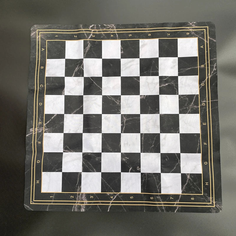 52cm Marble Soft Rubber Roll‑Up Chess Board | Large Tournament Mat