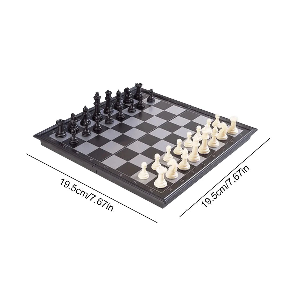 Folding Magnetic Chess Board 19.5×19.5 cm – Portable Plastic Travel Game
