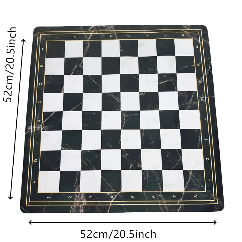 52cm Large Roll-Up Chess Board Marble Style