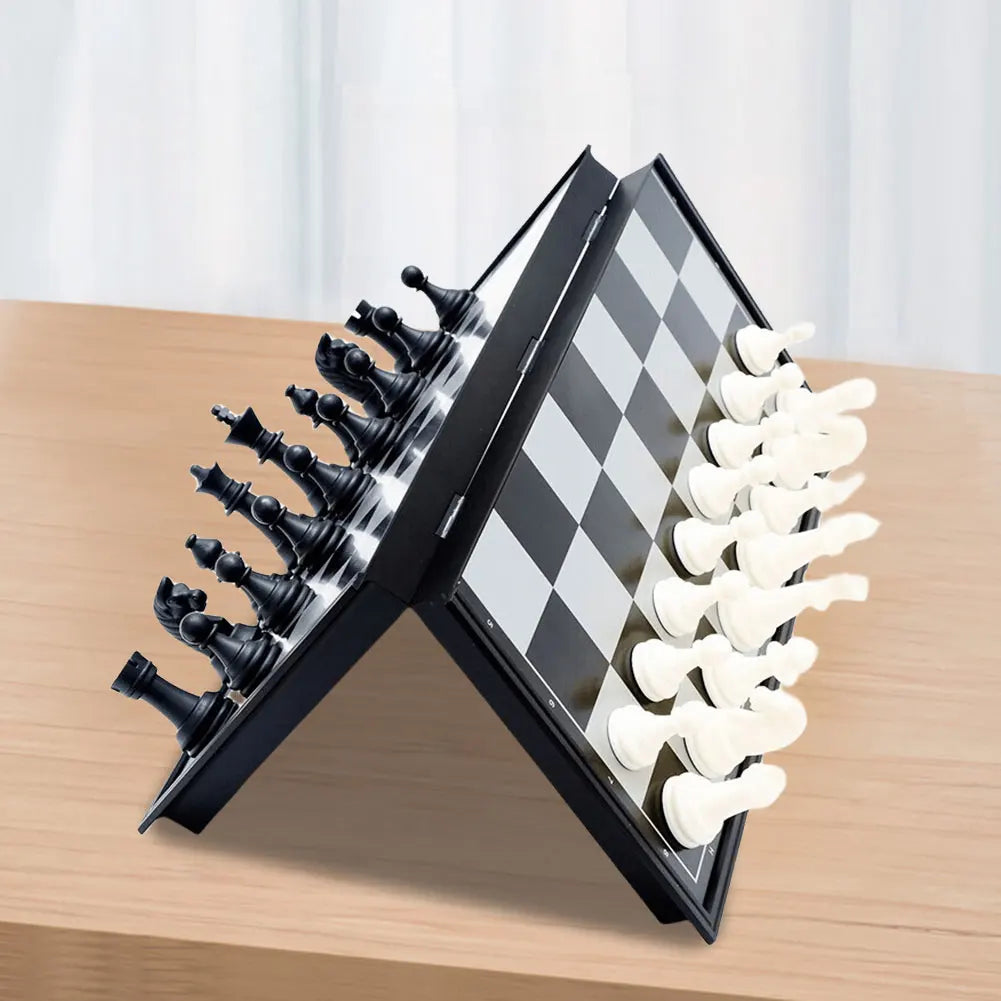 Folding Magnetic Chess Board 19.5×19.5 cm – Portable Plastic Travel Game