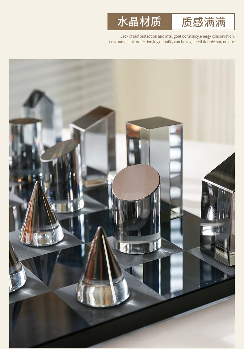 Geometric Crystal Chess Chessboard Clear Glass Chess