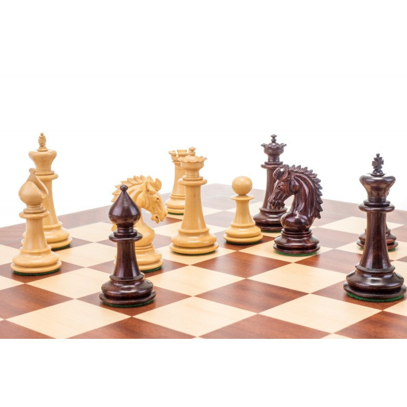 Adventurer Rosewood Chess Pieces 3.75" – Staunton Design with Extra Queens