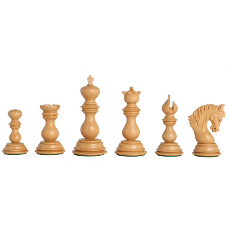 Altamura Staunton Chess Pieces 4.5" – Budrosewood & Boxwood, Triple Weighted