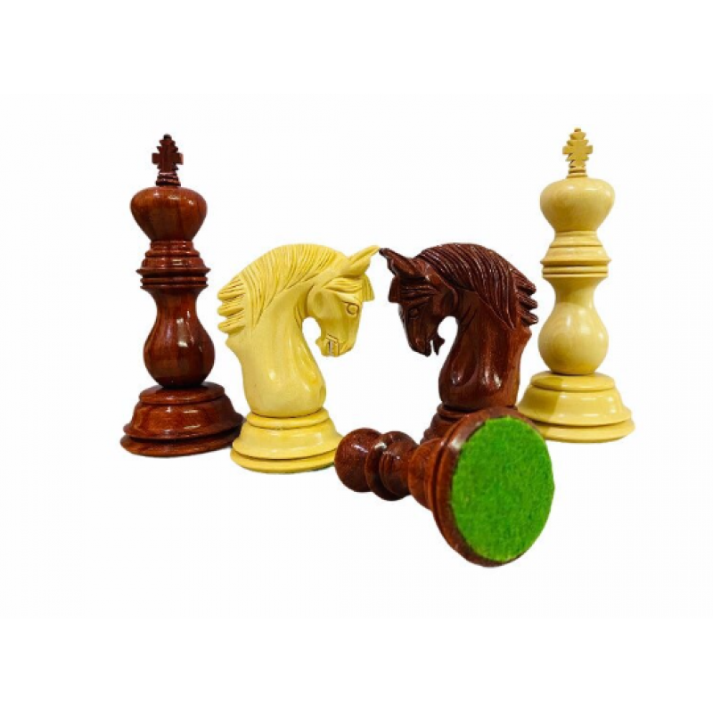 Altamura Staunton Chess Pieces 4.5" – Budrosewood & Boxwood, Triple Weighted