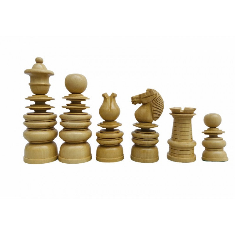 4.3" Calvert Staunton Chess Pieces – Bud Rosewood & Boxwood, Heavily Weighted