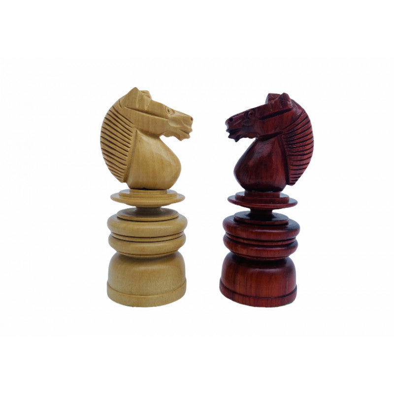 4.3" Calvert Staunton Chess Pieces – Bud Rosewood & Boxwood, Heavily Weighted