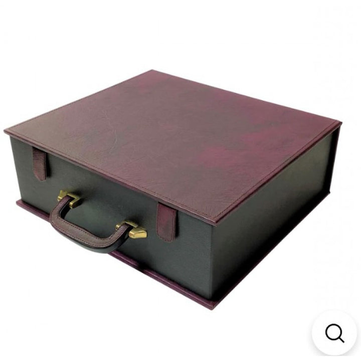 Luxury Twin Tier Leatherette Chess Presentation Case – For 4.25" to 5" King Chess Pieces