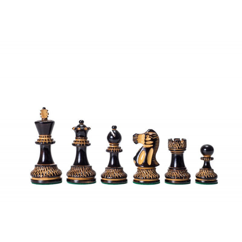 Classic Staunton Burnt 3.75" Chess Pieces – Lacquer Finish