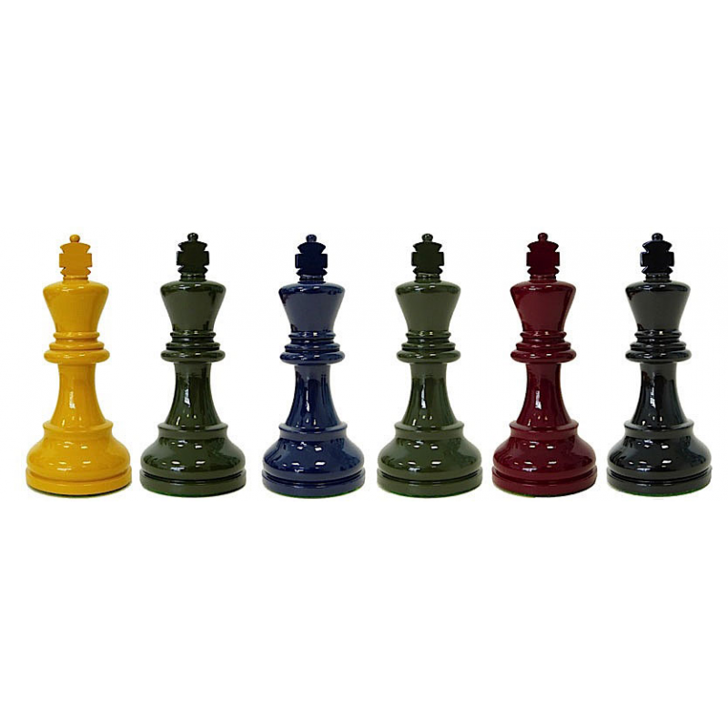 American Staunton Colored Chess Pieces – 3.75″ King Weighted Wooden Set