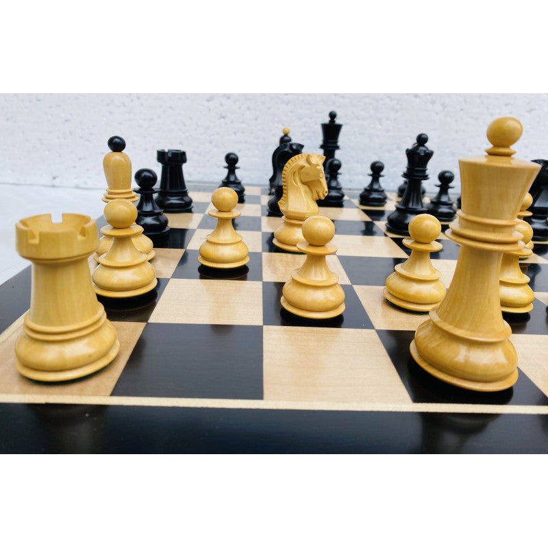 1950 Dubrovnik Fischer Chess Set 3.7" – Ebonized & Boxwood