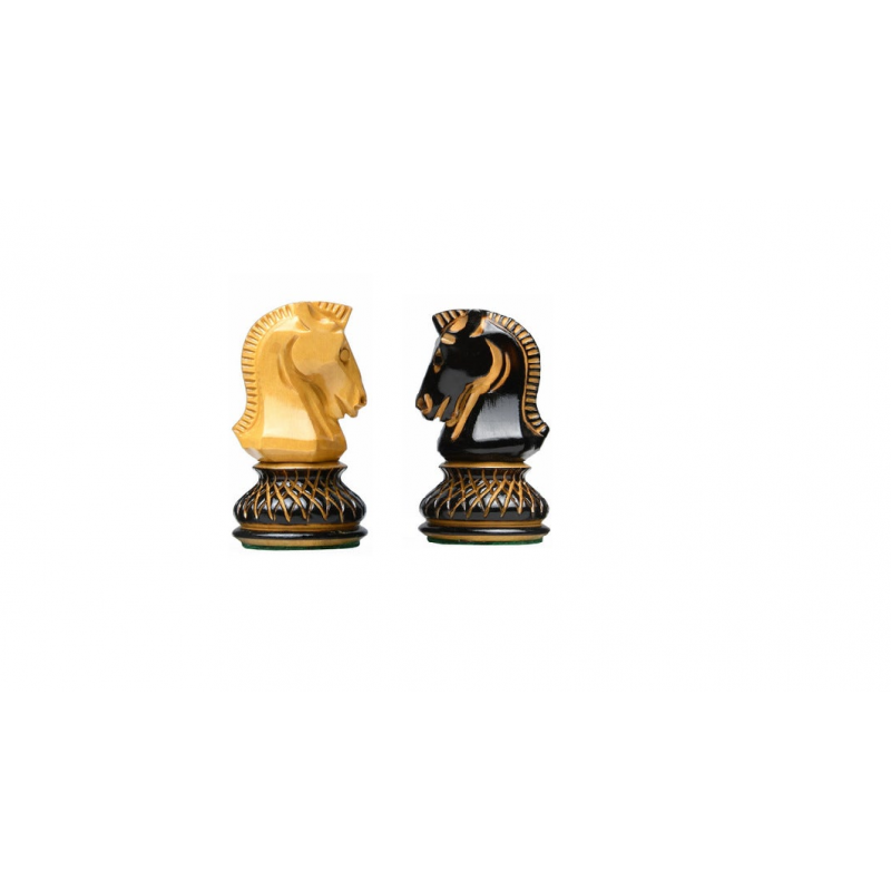1950 Reproduced Dubrovnik Bobby Fischer Chessmen – 3.7" King Lacquered Boxwood
