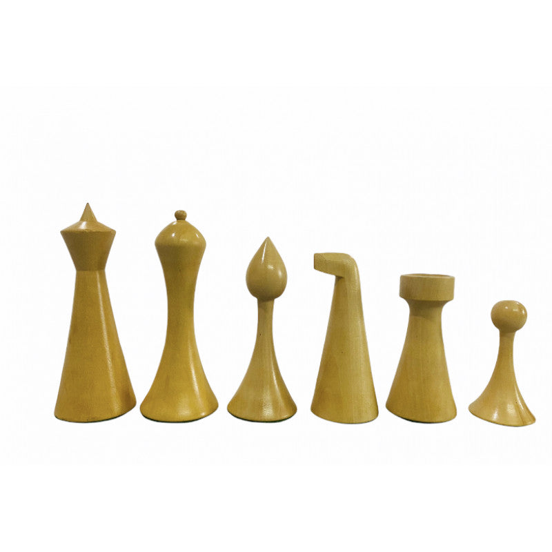 Minimalist Hermann Ohme Chess Set 3.6" – Ebonised Pieces & Borderless Board