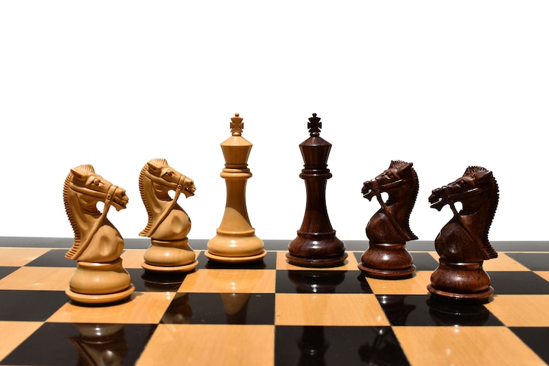 King’s Bridal Chess Pieces 3.75″ – Premium Wooden Staunton Set