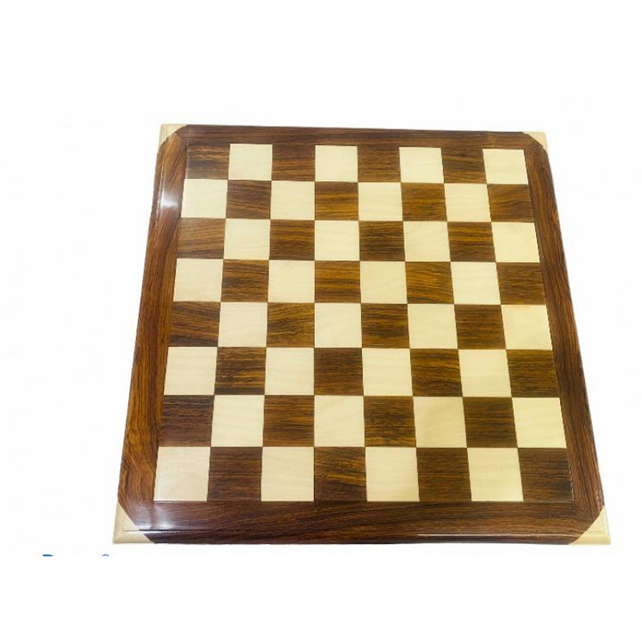 21" Signature Wooden Carved Chess Board | Golden Rosewood & Maple