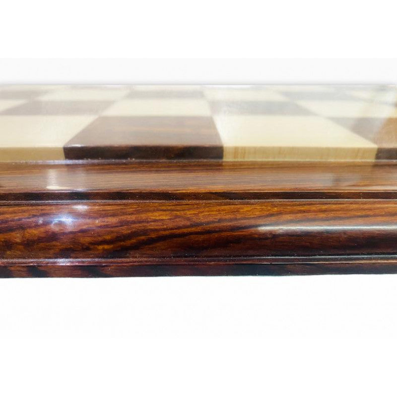 21" Signature Wooden Carved Chess Board | Golden Rosewood & Maple