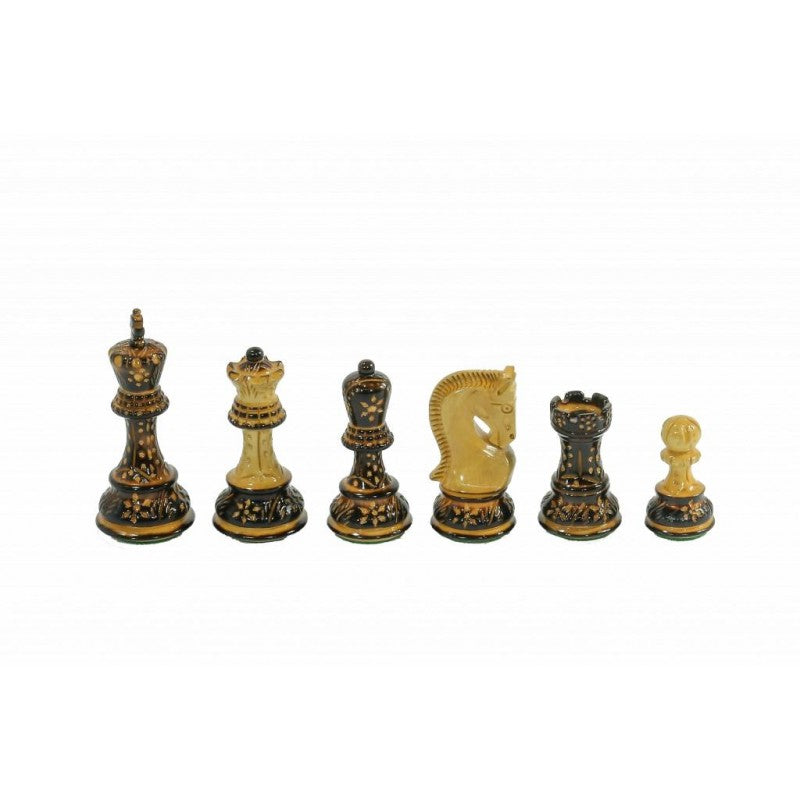 Zagreb Chess Set 3.75" – Burnt Triple-Weighted Chess Pieces