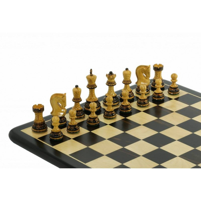 Zagreb Chess Set 3.75" – Burnt Triple-Weighted Chess Pieces