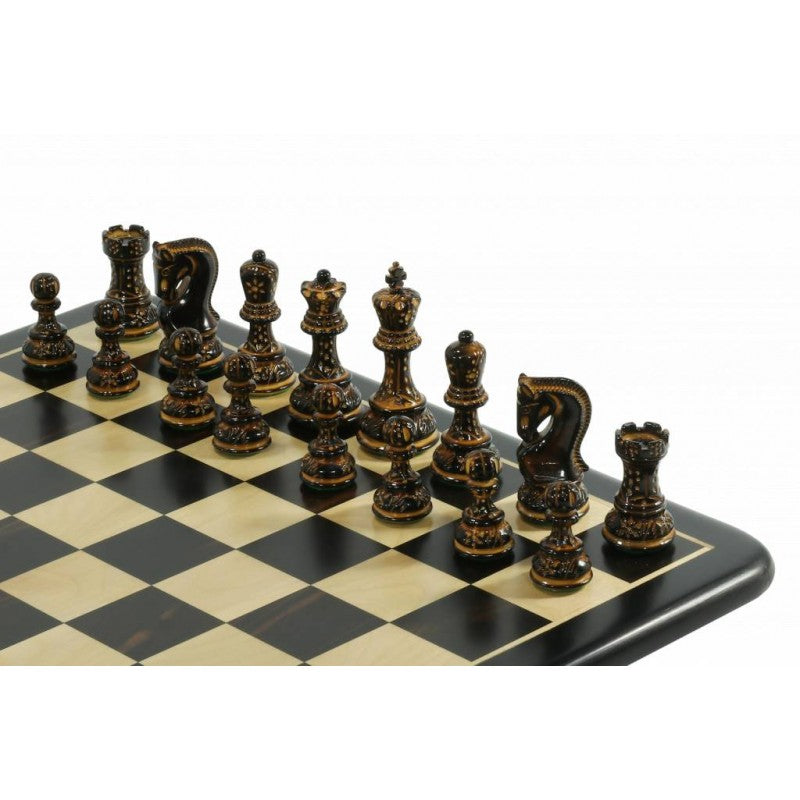 Zagreb Chess Set 3.75" – Burnt Triple-Weighted Chess Pieces